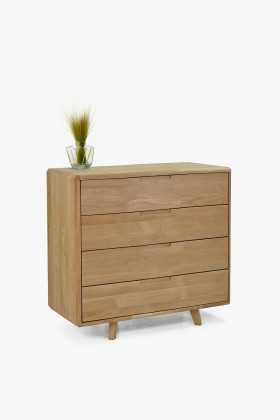 Komoda masív dub biely do spálne so zásuvkami